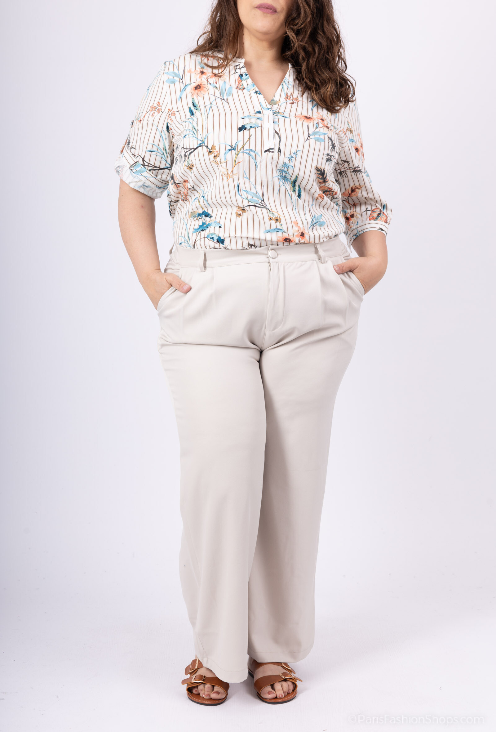 Pantalon fluide uni, longue de 1m02