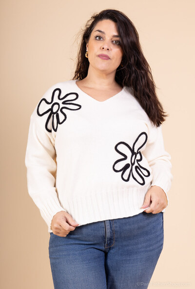 Grossiste Christy - Pull brodée Grossiste Christy - Pull brodée