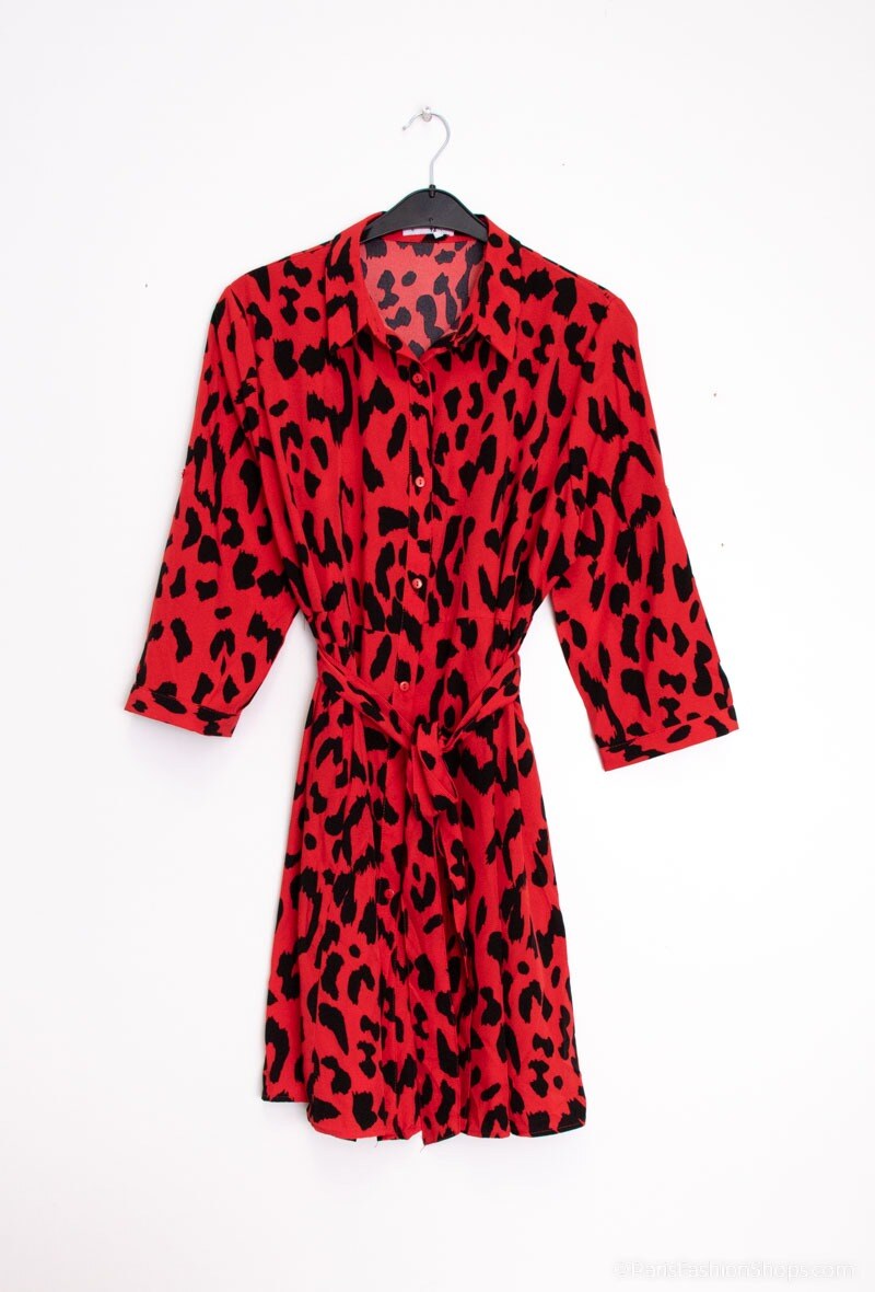 Wholesaler Christy - Animal print shirt dress