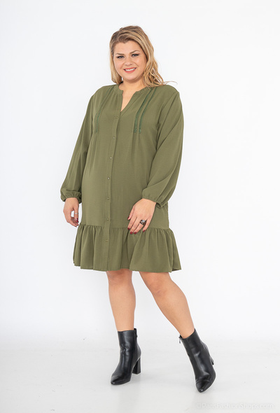 Grossiste Christy - Robe chemise uni Grossiste Christy - Robe chemise uni