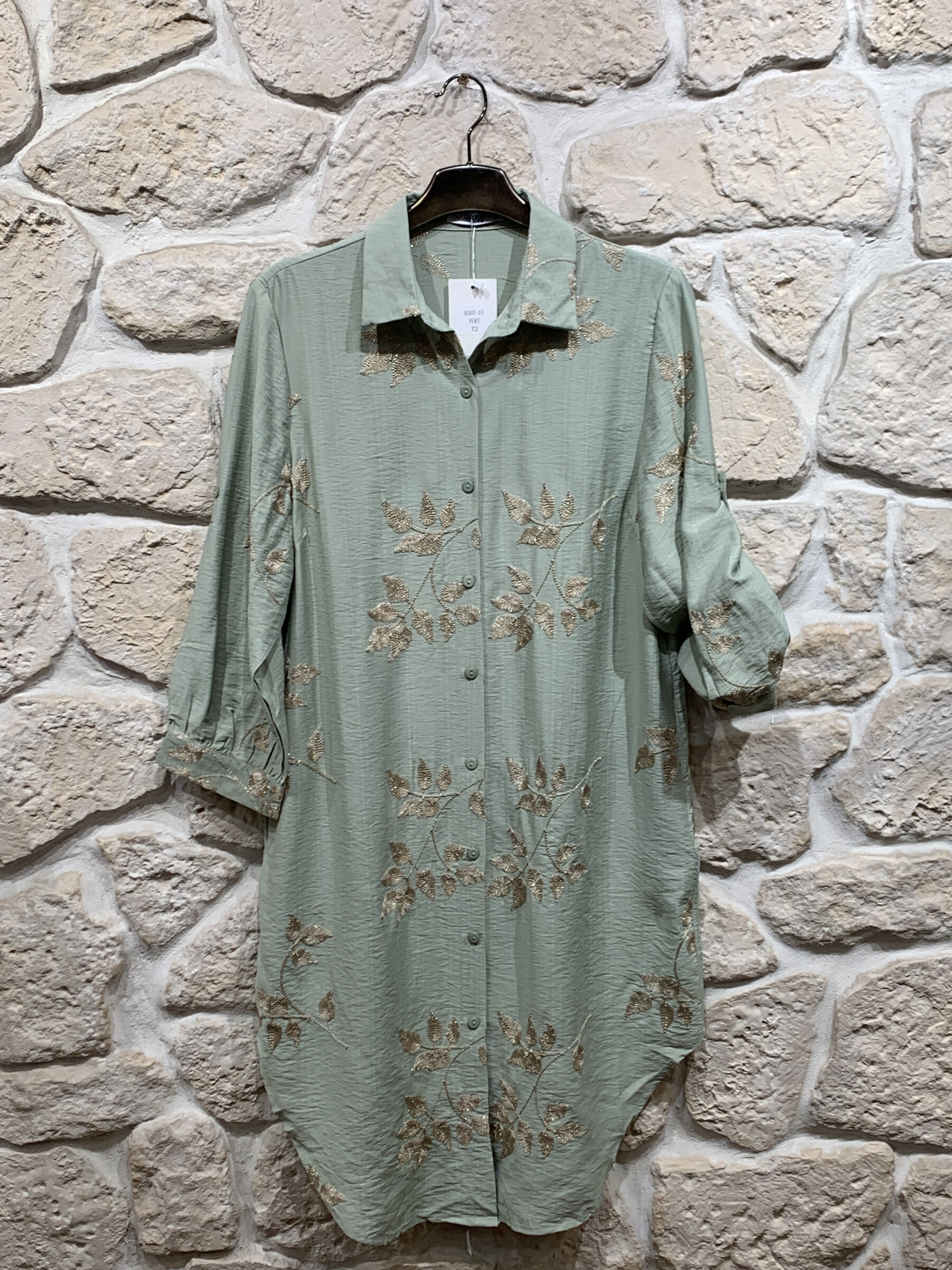 Wholesaler Christy - Embroidered shirt dress *Lyocell *