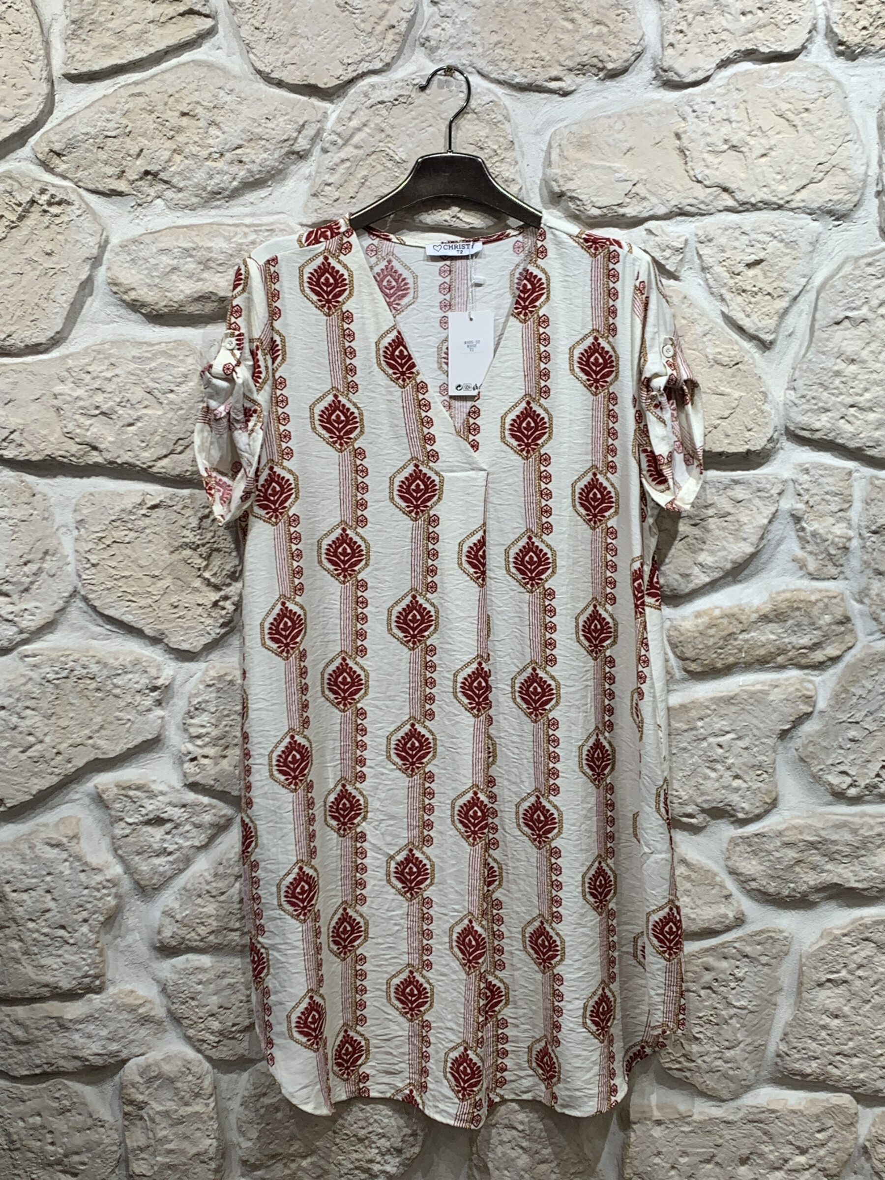 Mayorista Christy - Vestido/túnica estampada de manga corta
