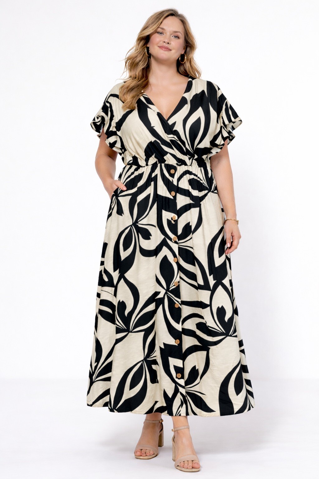 Pantacourt Femme CHRISTY Grande Taille – Vert Bresil, Coton, Taille Haute, Neuf Sans étiquettes