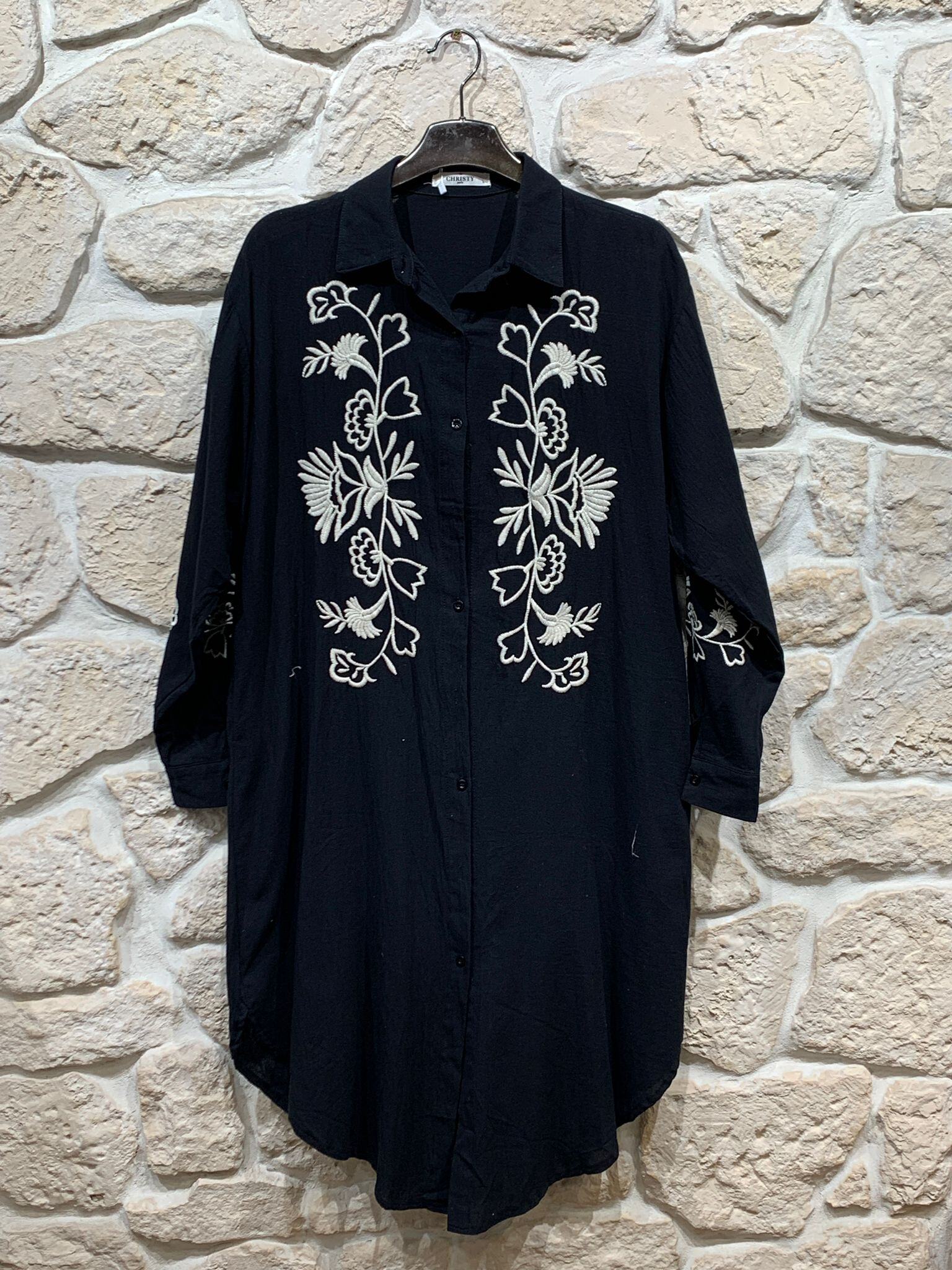 Mayorista Christy - Vestido camisero bordado