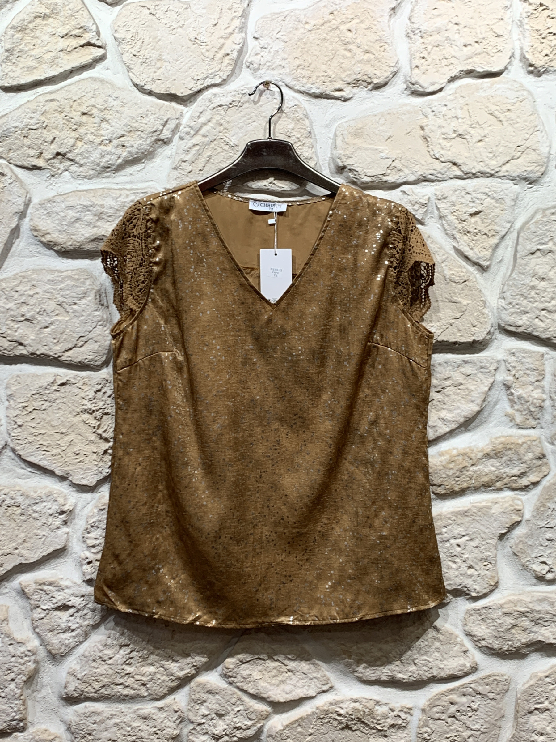 Wholesaler Christy - Shiny short-sleeve top