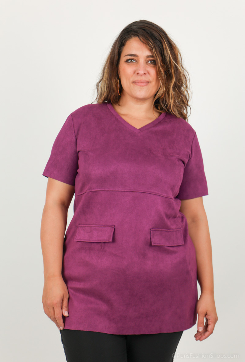 Wholesaler Christy - Suede tunic with pocket