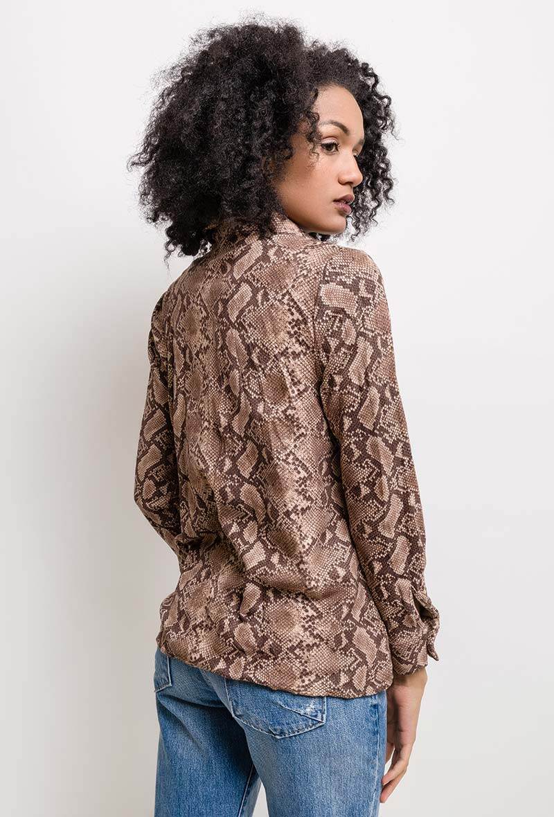 Suede shirt with python print - Image 4