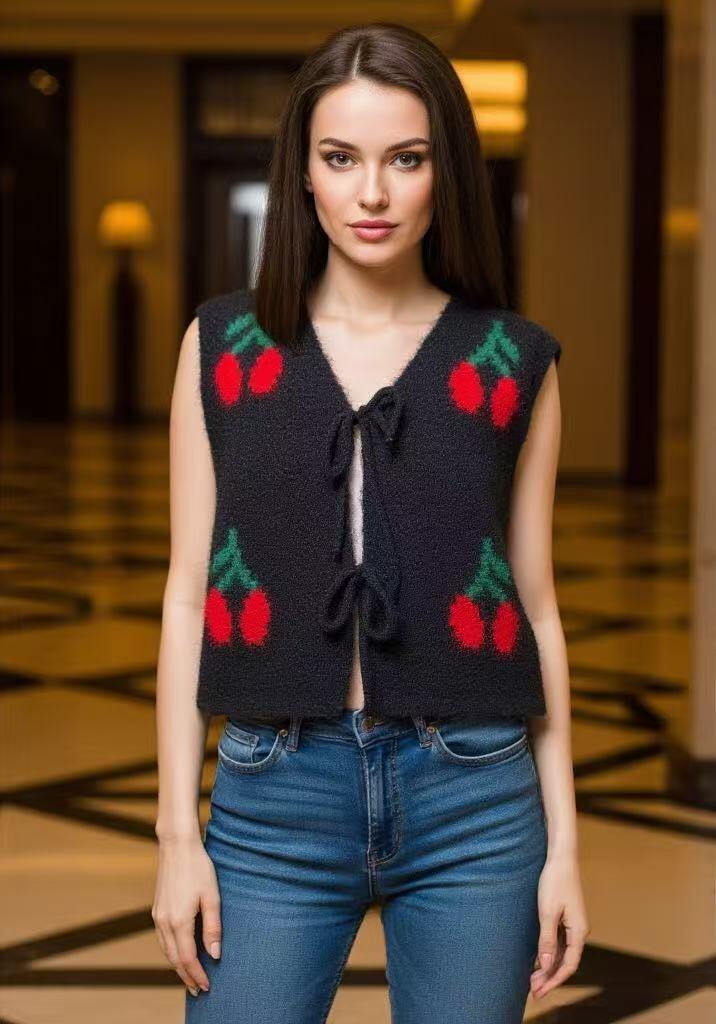 Gilet senza maniche ciliegia - Image 3