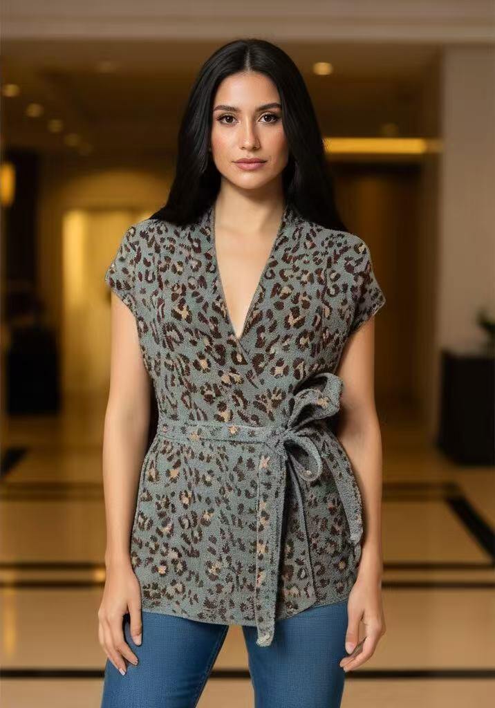 Gilet smanicato leopardato - Image 1