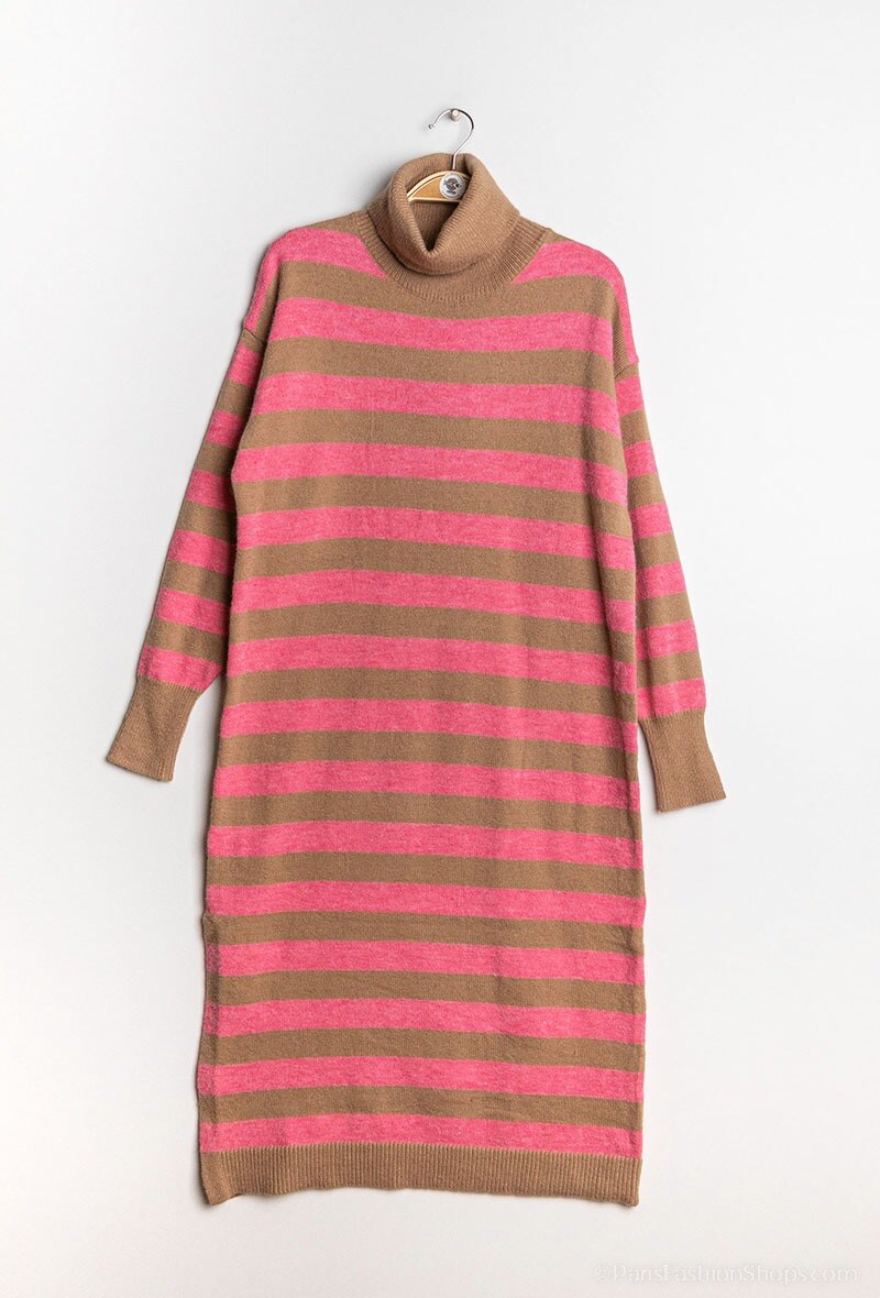 Abito lungo a righe in maglia - Image 1