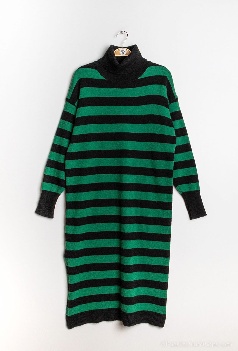 Abito lungo a righe in maglia - Image 2