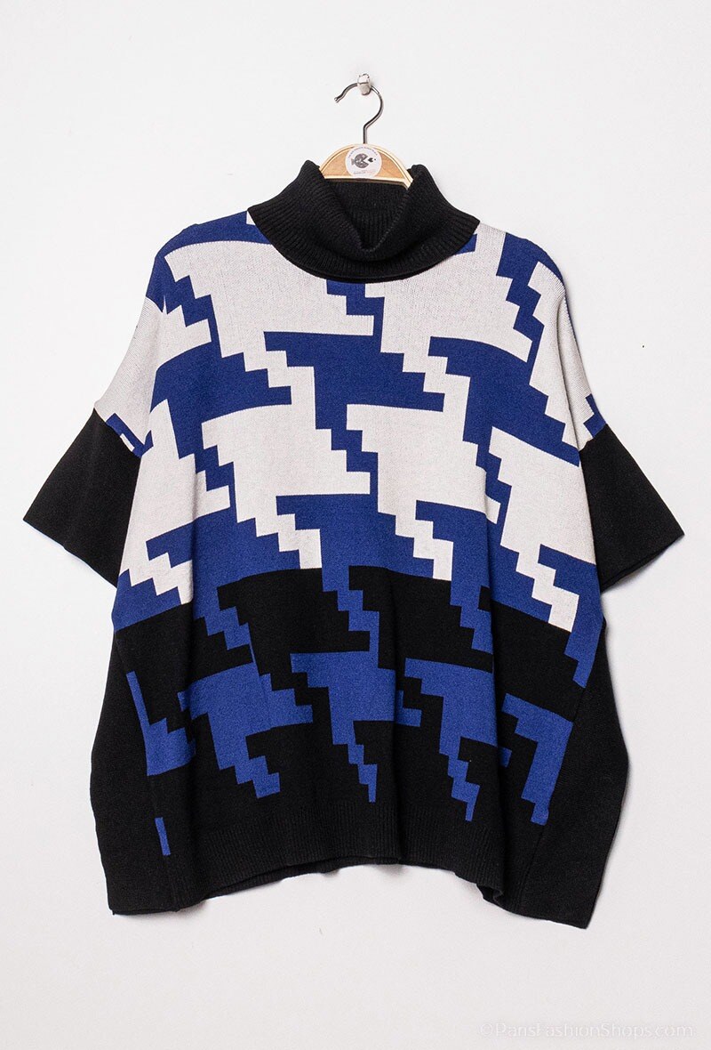 Poncho mit geometrischem Muster - Image 3