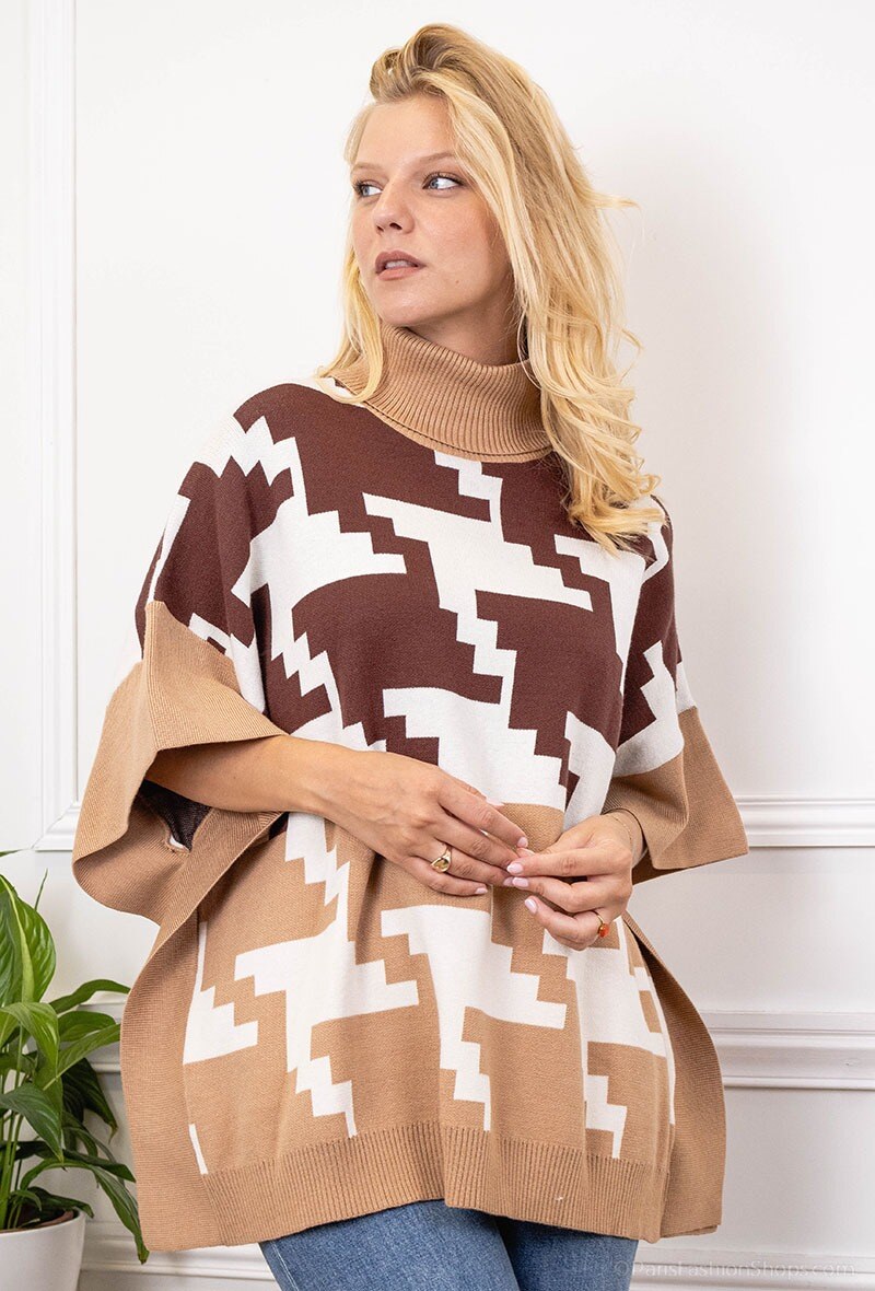 Poncho mit geometrischem Muster - Image 10