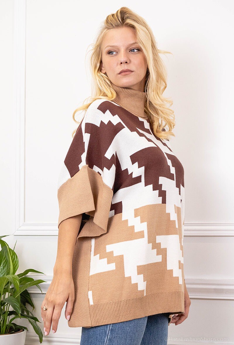 Poncho mit geometrischem Muster - Image 14