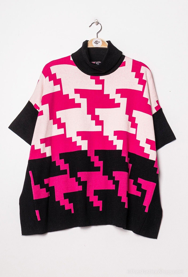 Poncho mit geometrischem Muster - Image 4