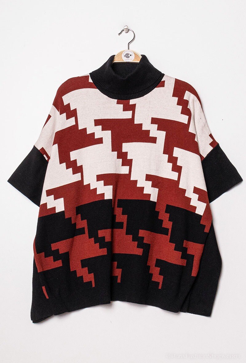 Poncho mit geometrischem Muster - Image 2
