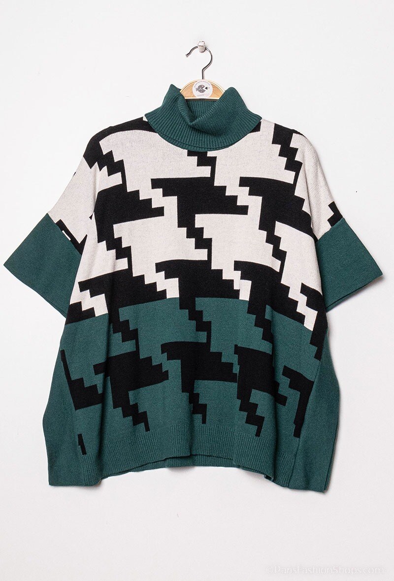 Poncho mit geometrischem Muster - Image 5