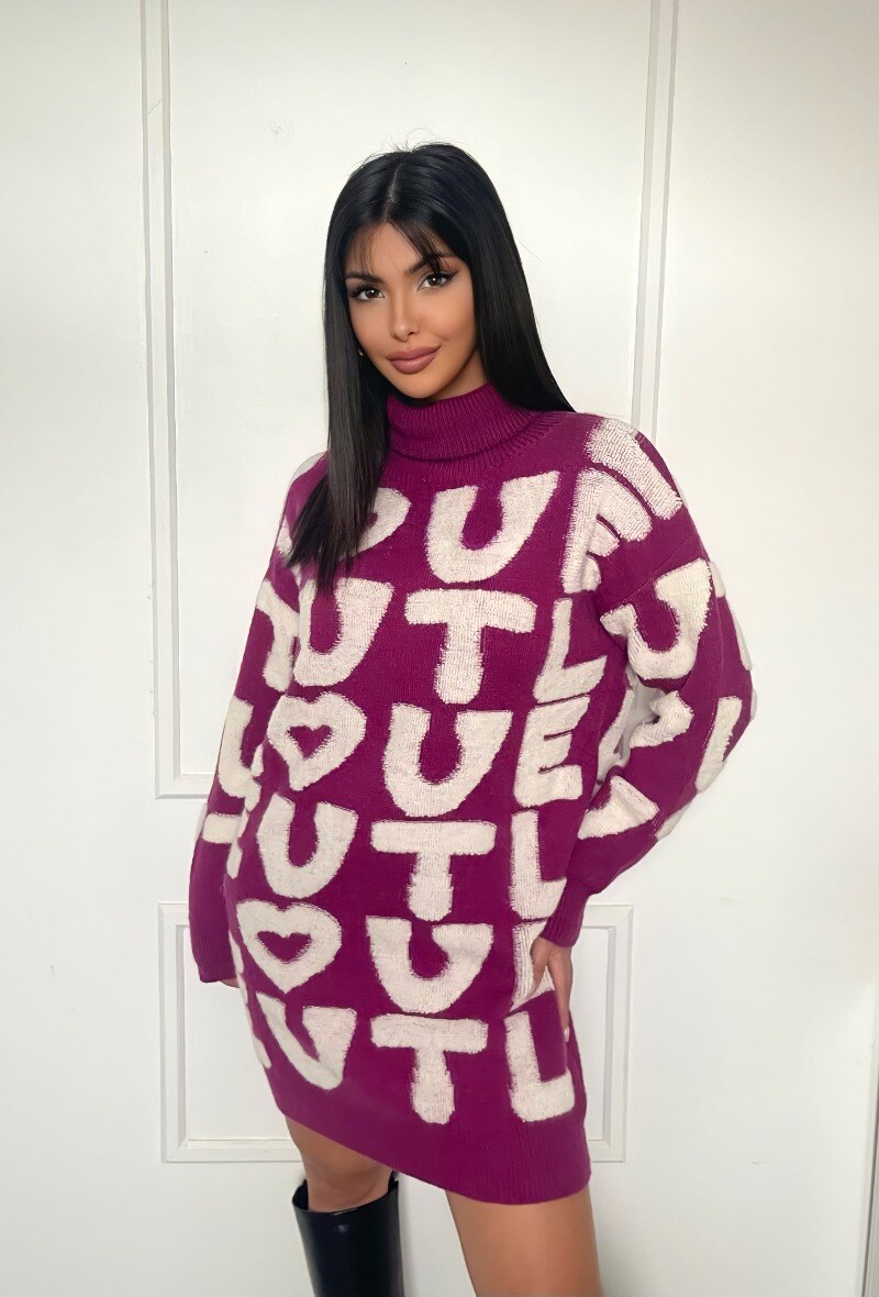Strickkleid mit Buchstabenmotiven - Image 1