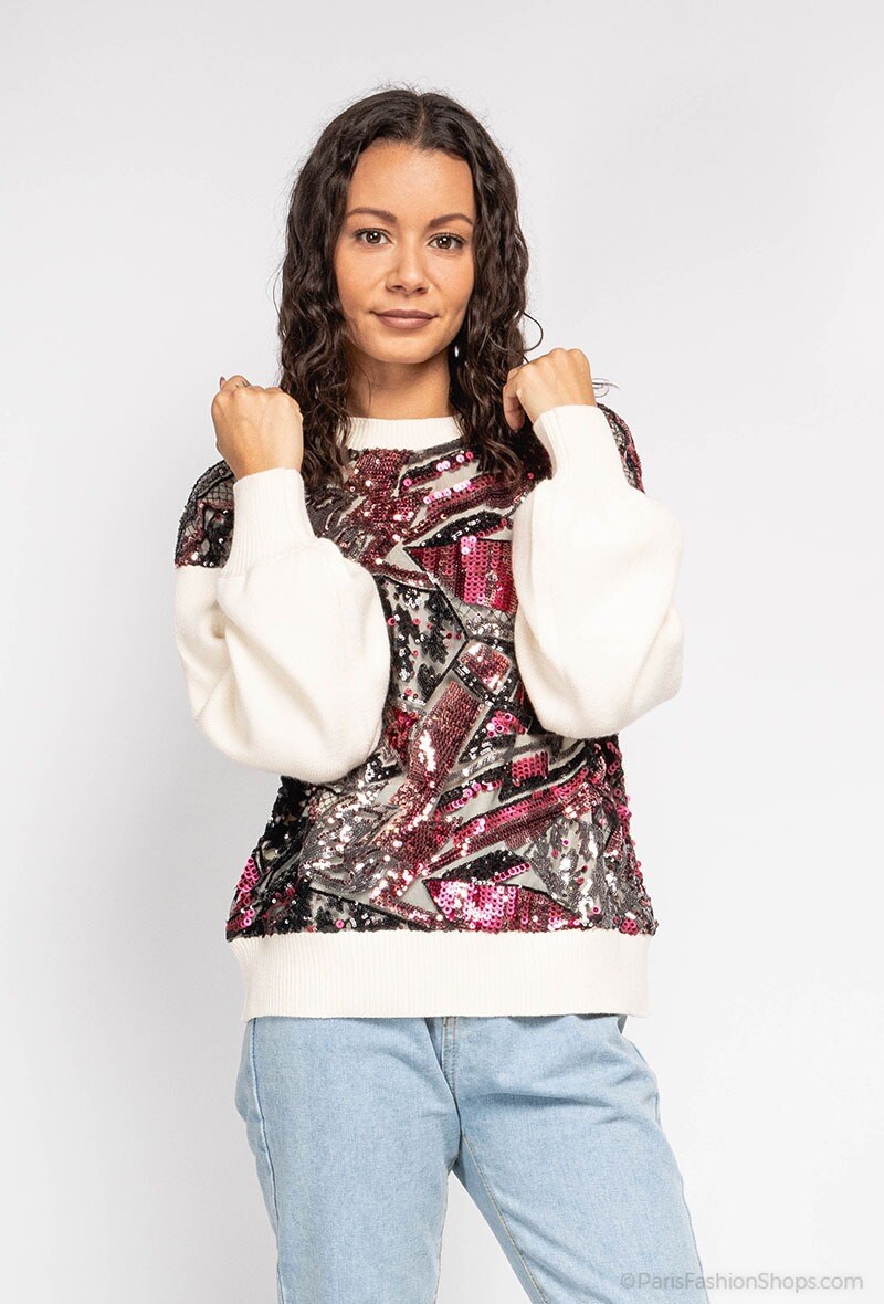 Strickpullover mit Pailletten - Image 3