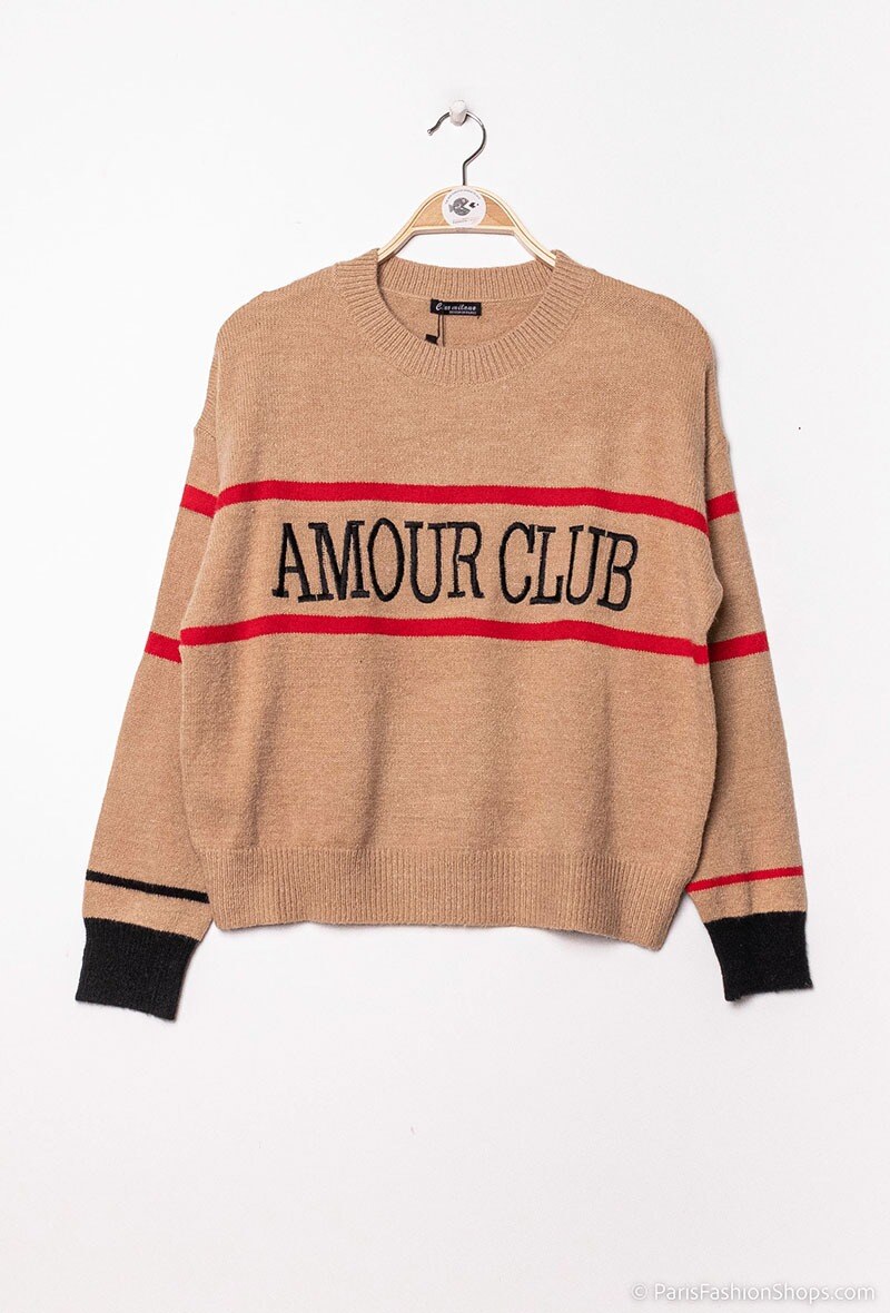 Strickpullover mit Aufschrift - Image 1