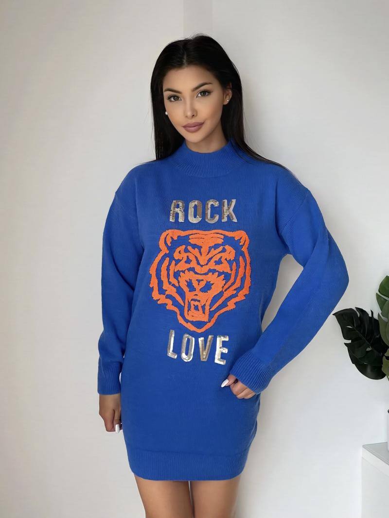 Maglione lungo con scollo a V - Image 1