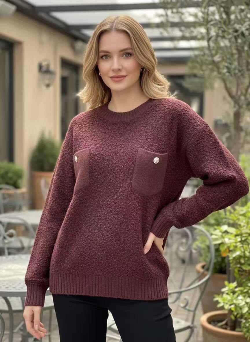 Sweater with buttoned pocket - Image 2