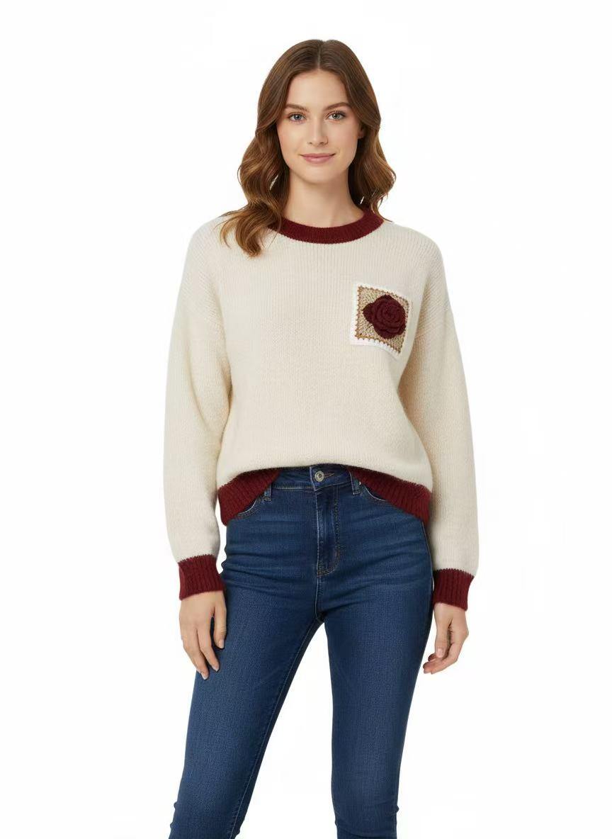 Floral Pocket Sweater - Image 1