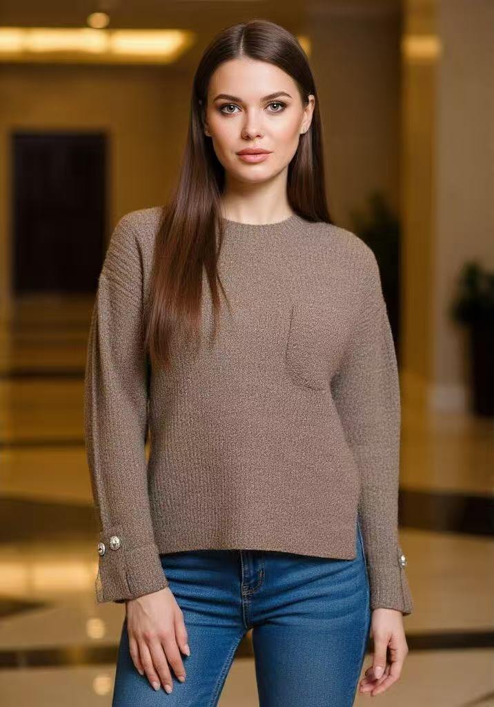 Sweater with buttoned sleeves - Image 3