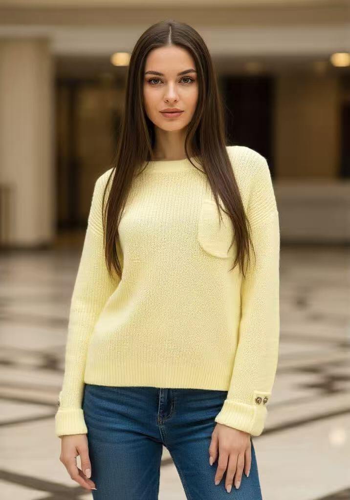 Sweater with buttoned sleeves - Image 1