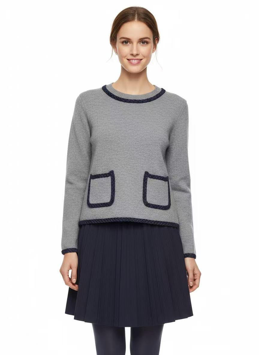 Denim Pocket Sweater - Image 1