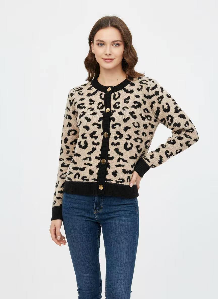 Cardigan leopardato chic - Image 1