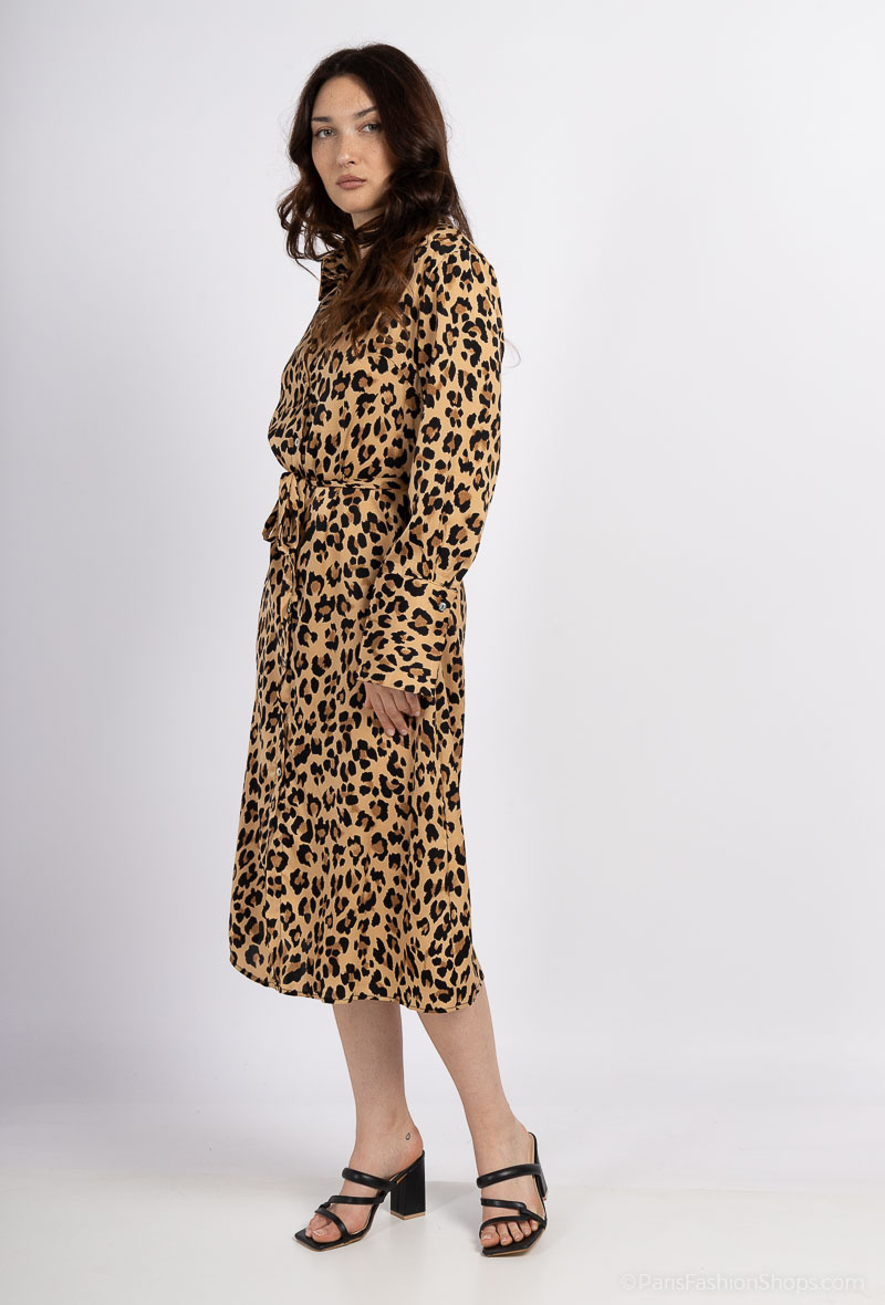 Leopard shirt dresses