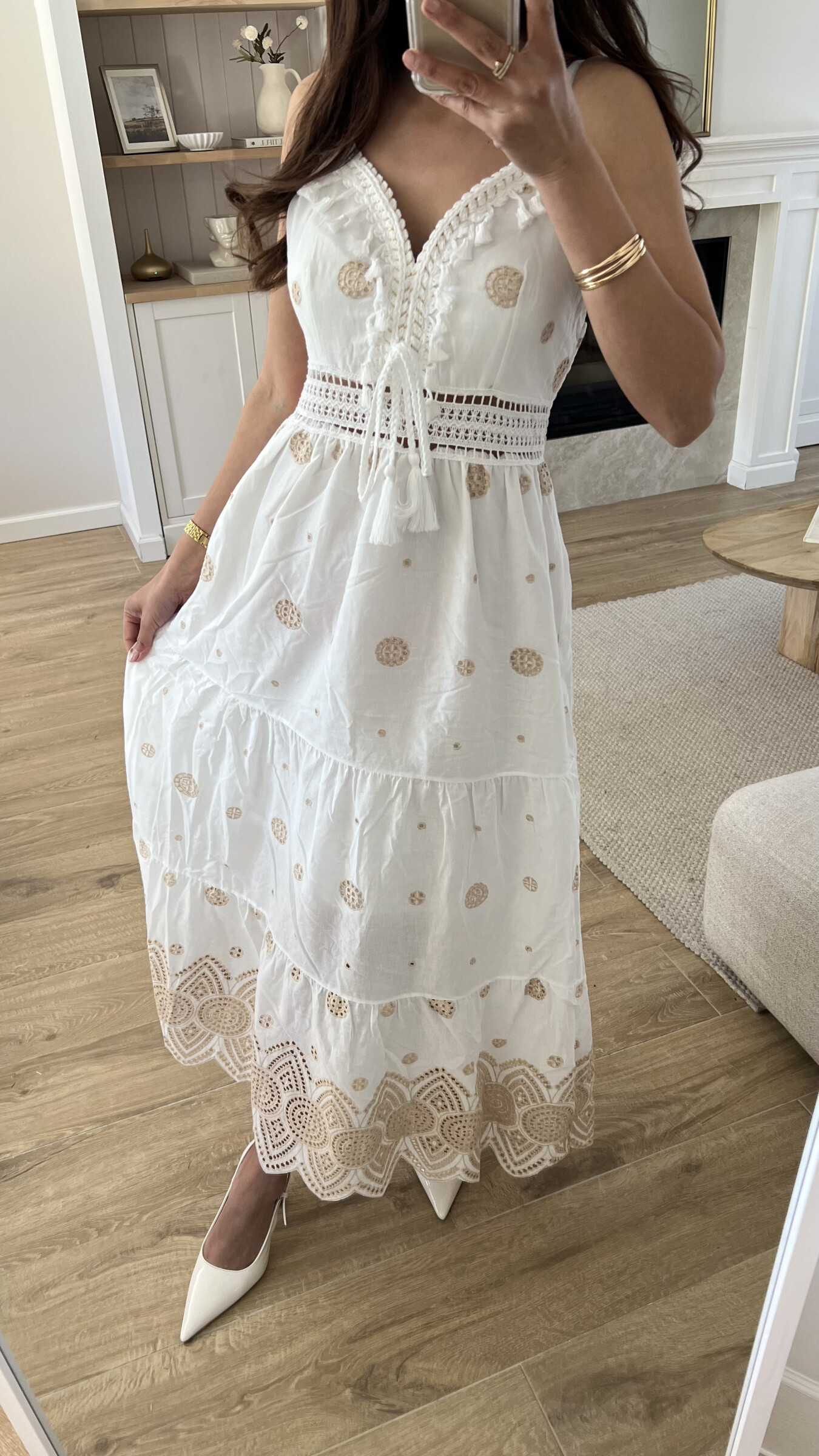Mayorista Ciao Milano - Vestido bohemio de bordado inglés