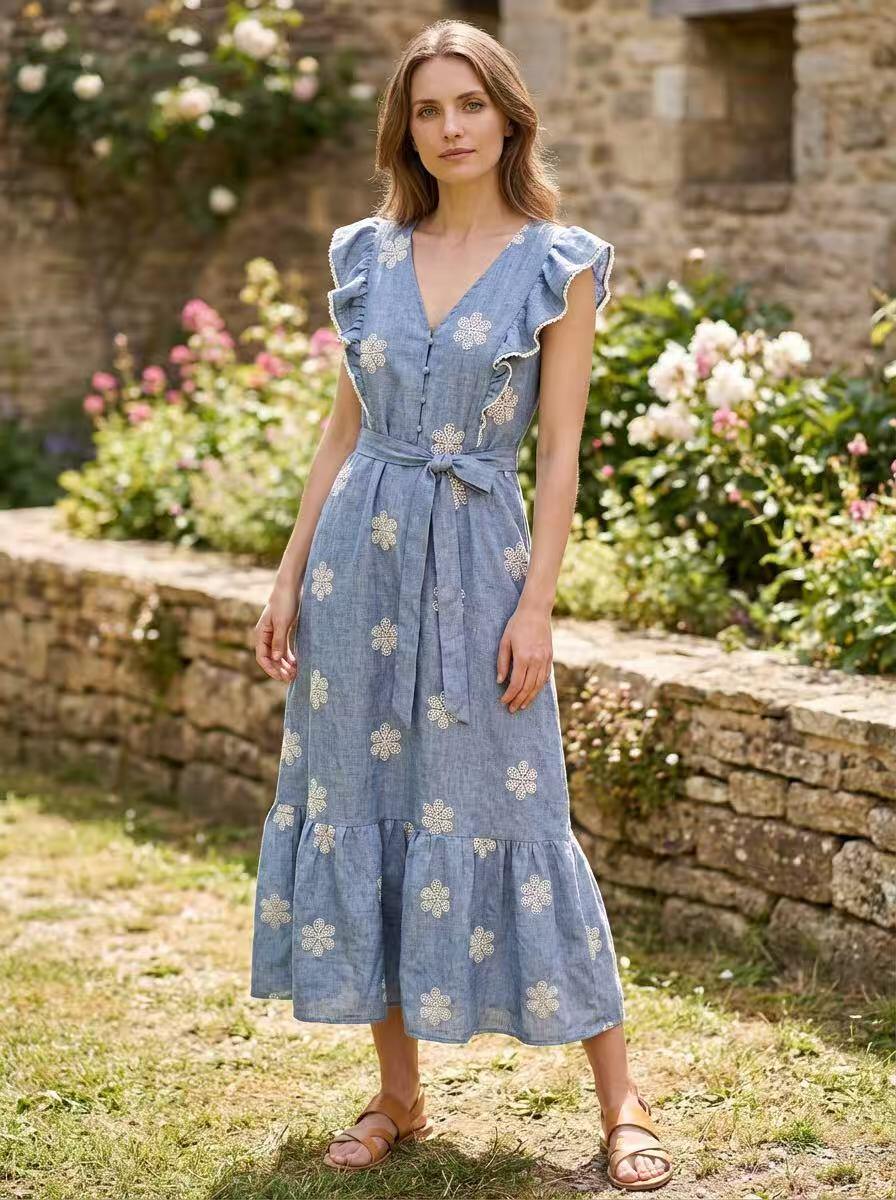 Floral Embroidered Summer Dress