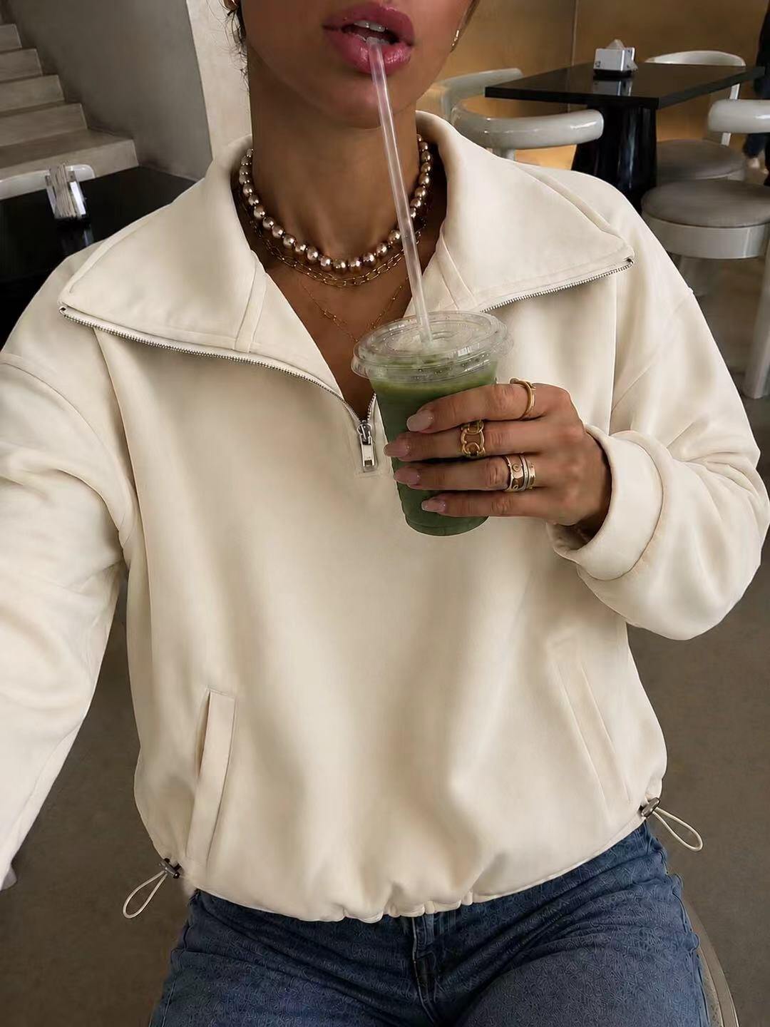 Grossista Ciao Milano - Felpa oversize con collo con zip