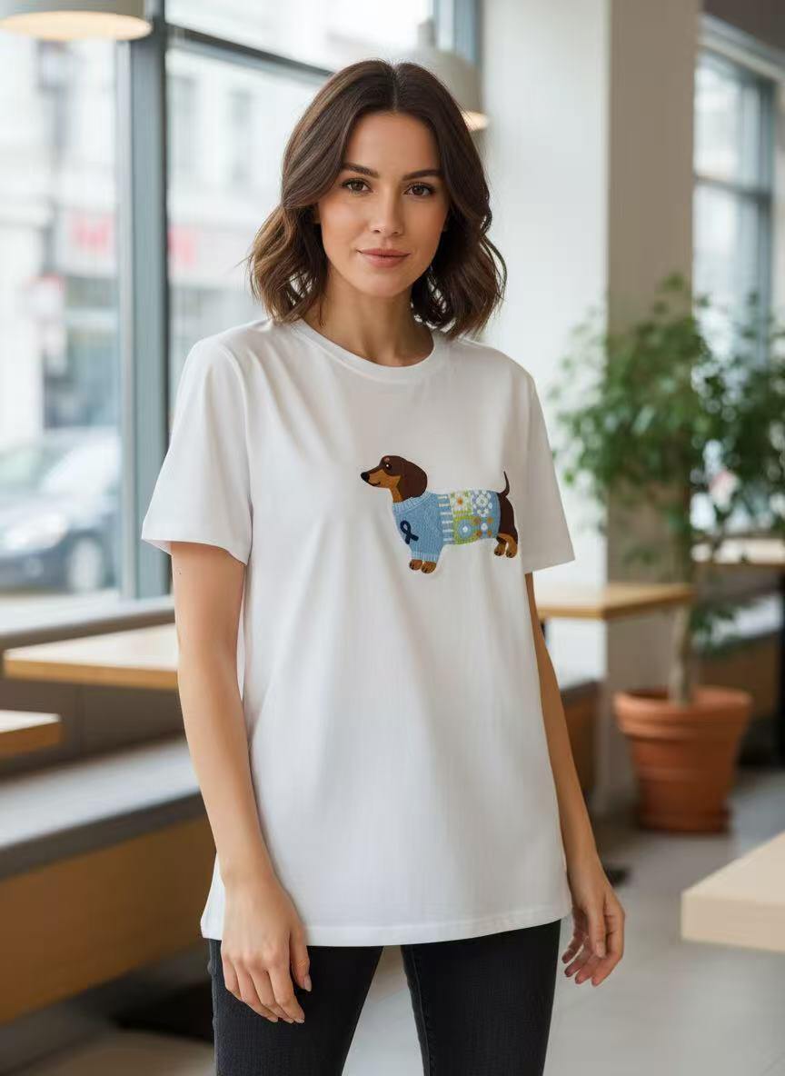 T-shirt Teckel brodé - Image 7