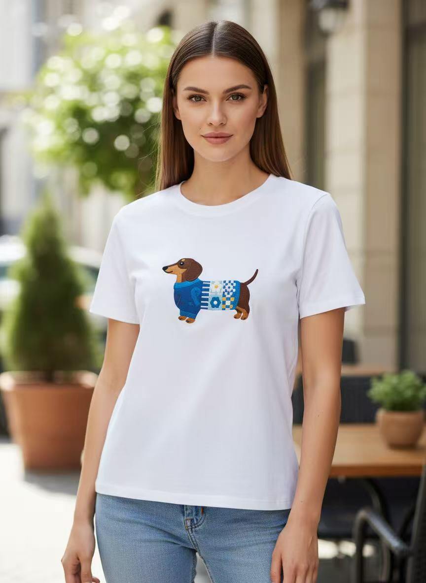 T-shirt Teckel brodé - Image 5