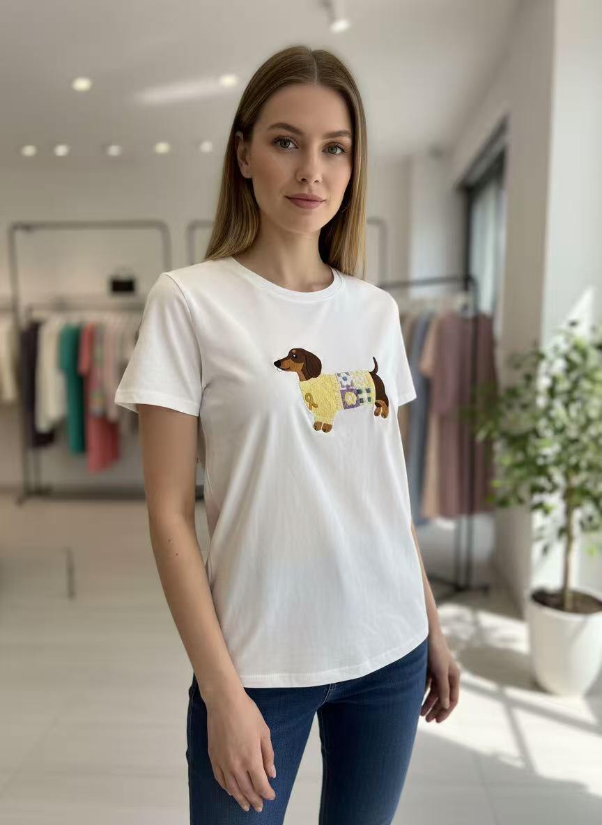 T-shirt Teckel brodé - Image 4