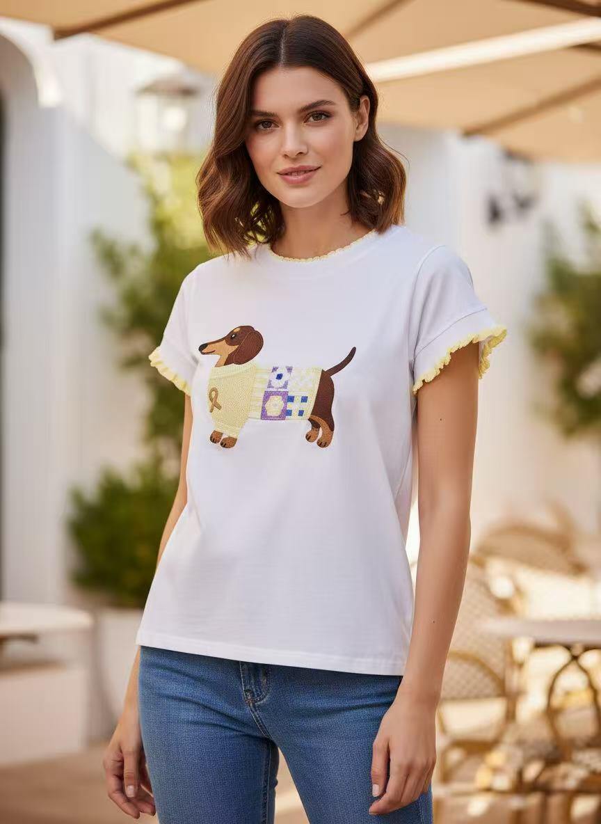 Camiseta Bordada de Teckel - Image 4