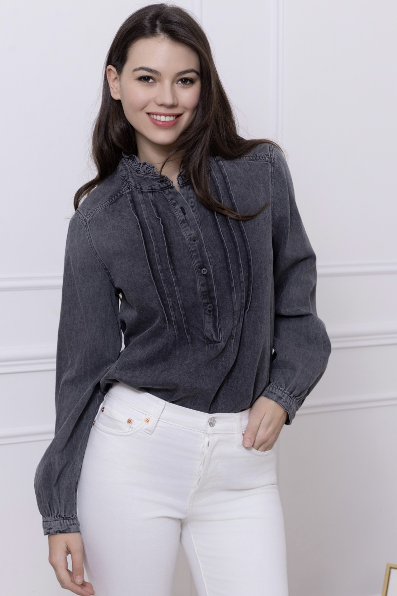FEINE DENIMBLUSE - Grau 1 - Miniaturansicht