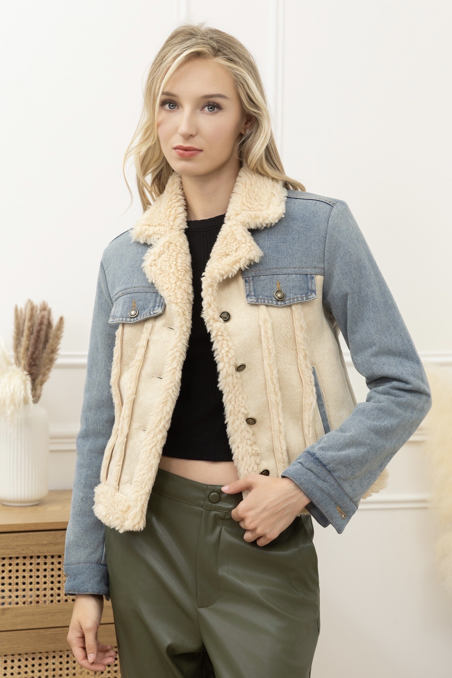 Wholesaler Ciminy - BI-MATERIAL JEANS JACKET