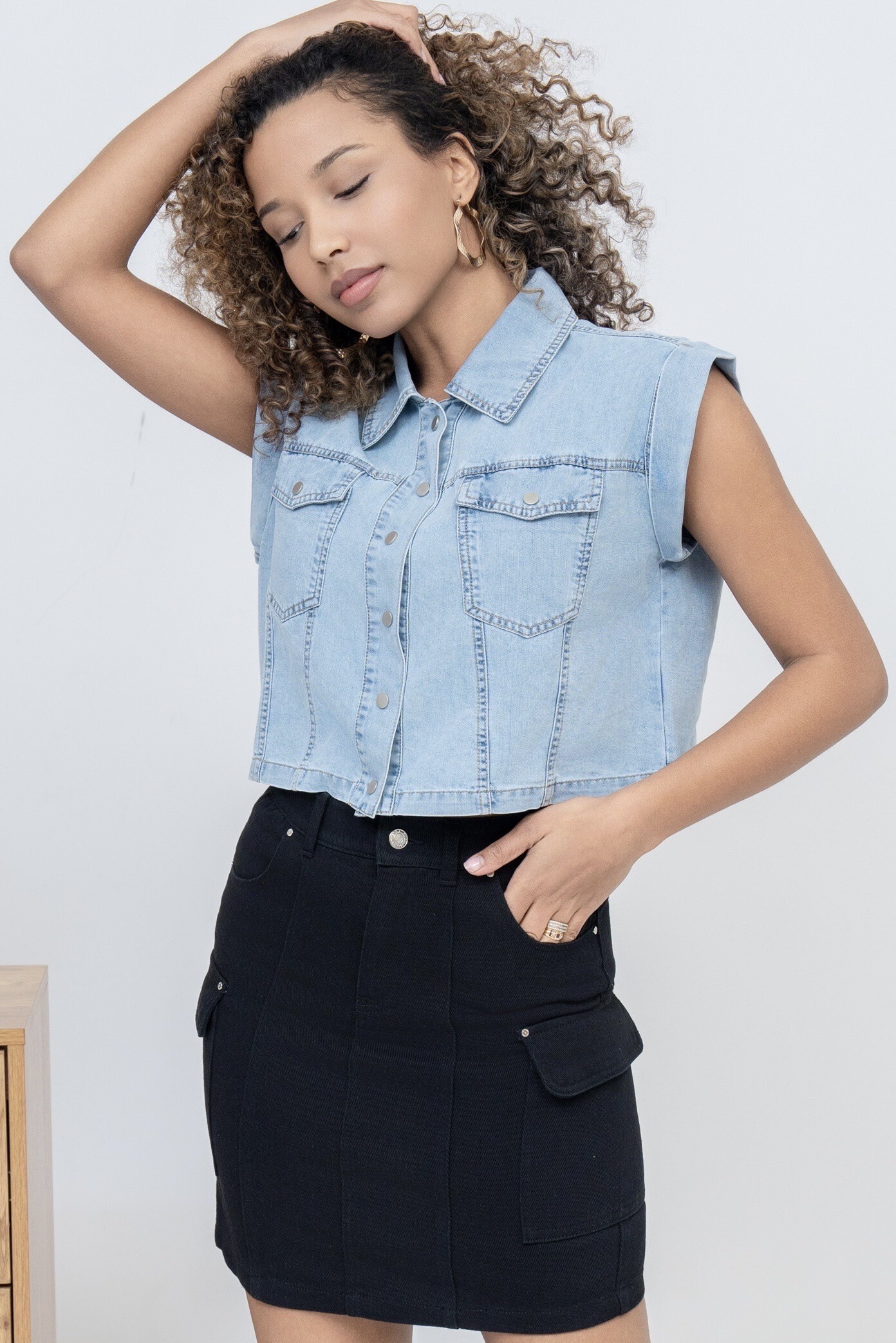 Grossiste Ciminy - CHEMISE SANS MANCHES EN JEAN