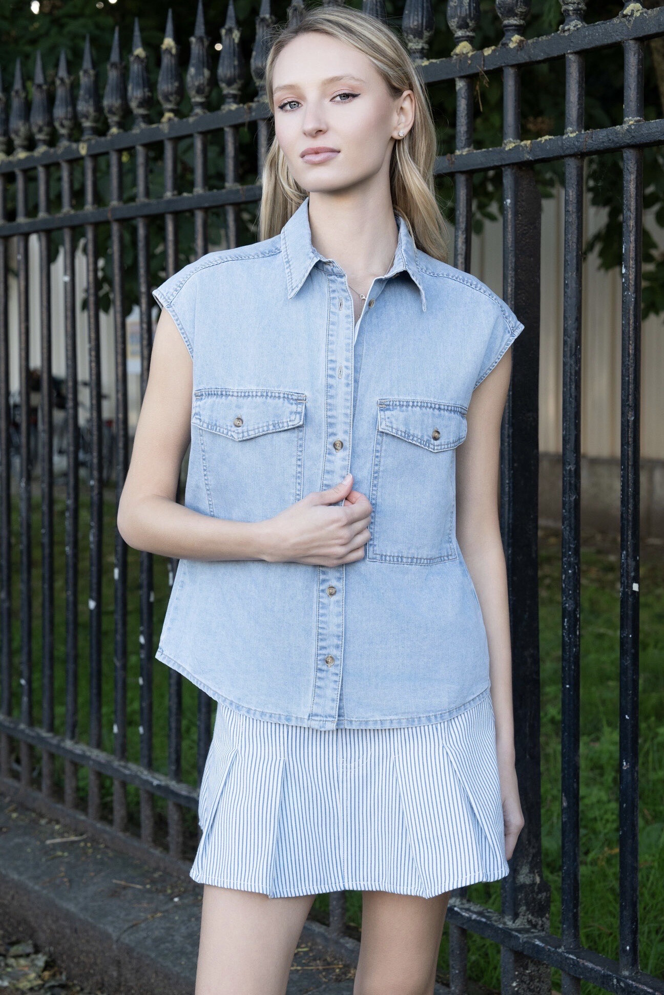 Grossiste Ciminy - CHEMISE SANS MACHES EN JEAN