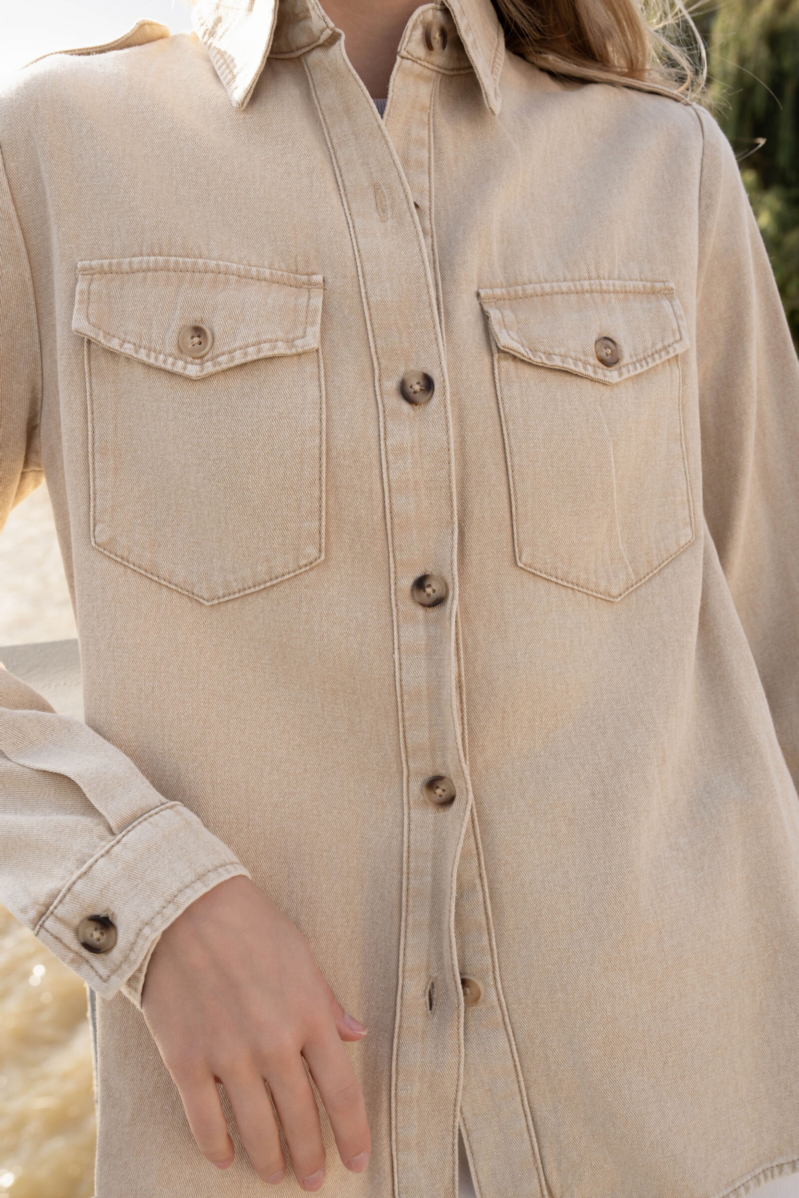 Grossiste Ciminy - CHEMISE EN COTON DELAVE