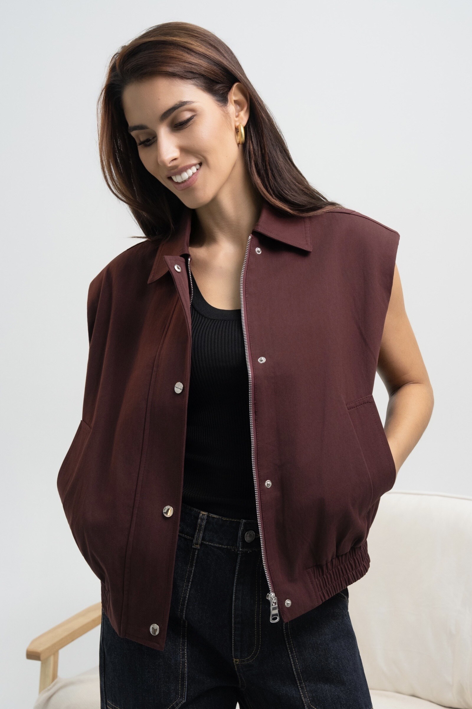 Grossiste Ciminy - VESTE SANS MANCHES OVERSIZES