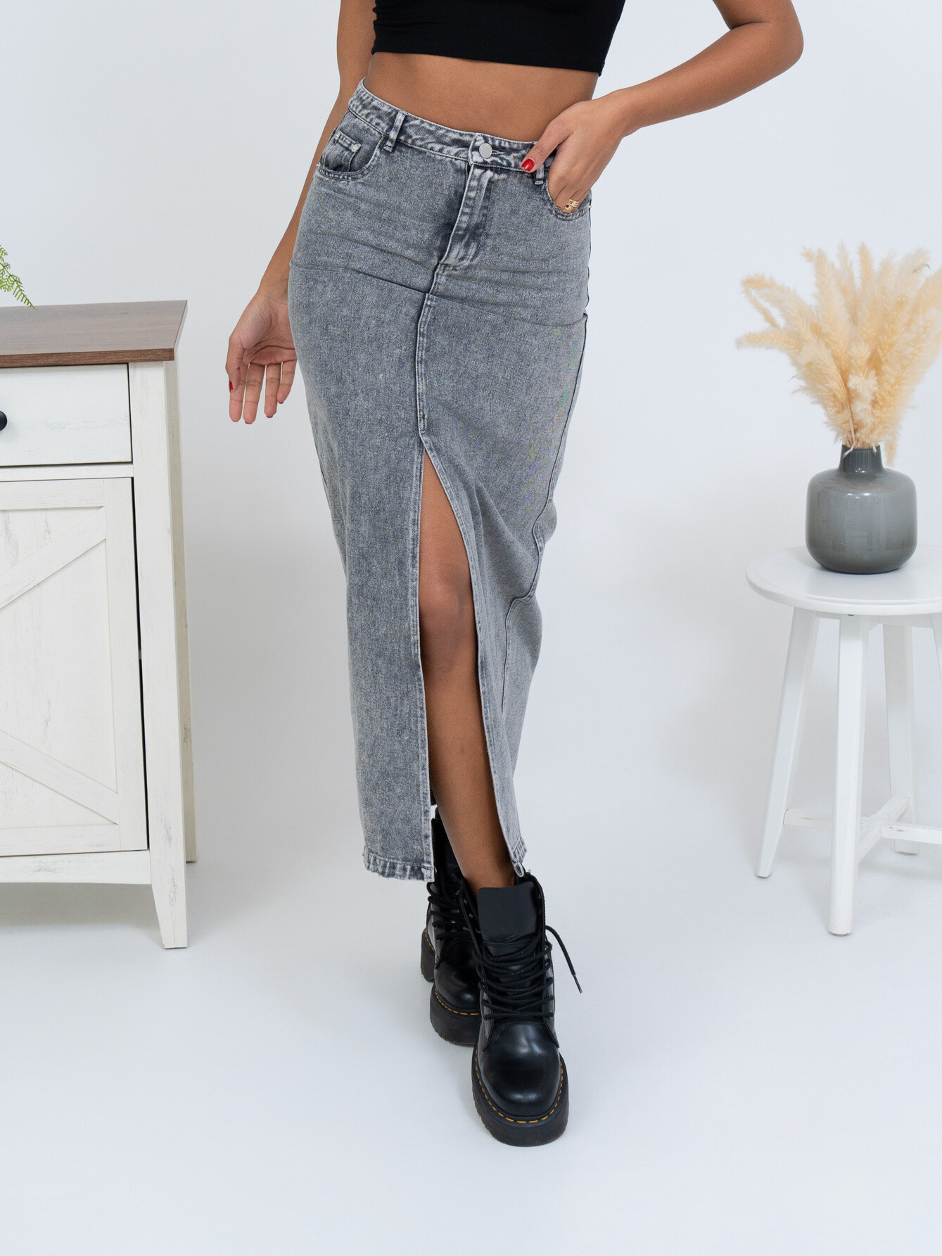 Grossiste Ciminy - JUPE MAXI EN JEAN
