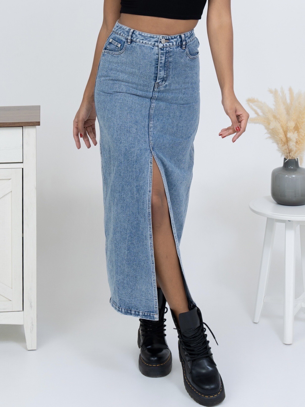 Grossiste Ciminy - JUPE MAXI EN JEAN