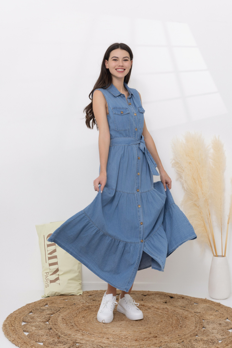 Grossiste Ciminy - ROBE MAXI EN JEAN