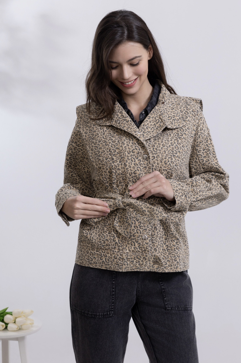 Grossiste Ciminy - VESTE EN COTON LEOPARD