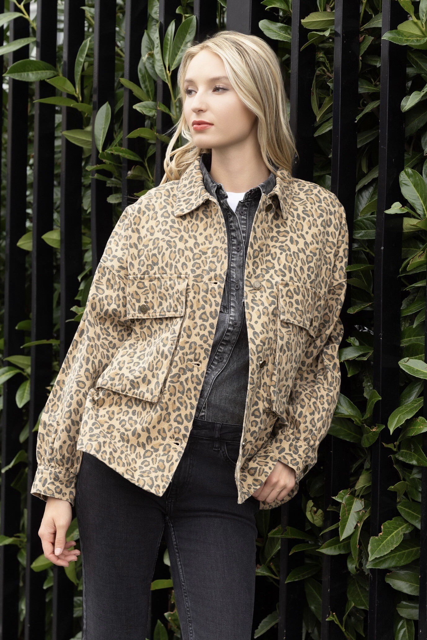 Wholesaler Ciminy - LEOPARD DENIM JACKET